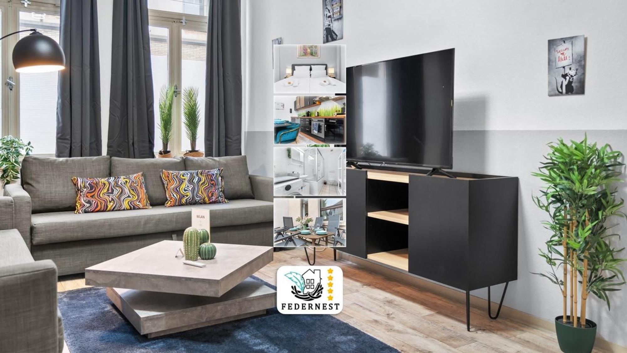 Tolles Design, Hochwertig, Vollausstattung, 3 Zimmer, Grosses Bad & Gaeste-Wc, Grosse Kueche, 3 X Smart Tv, 11 Min Zum Hbf Duisburgo Esterno foto